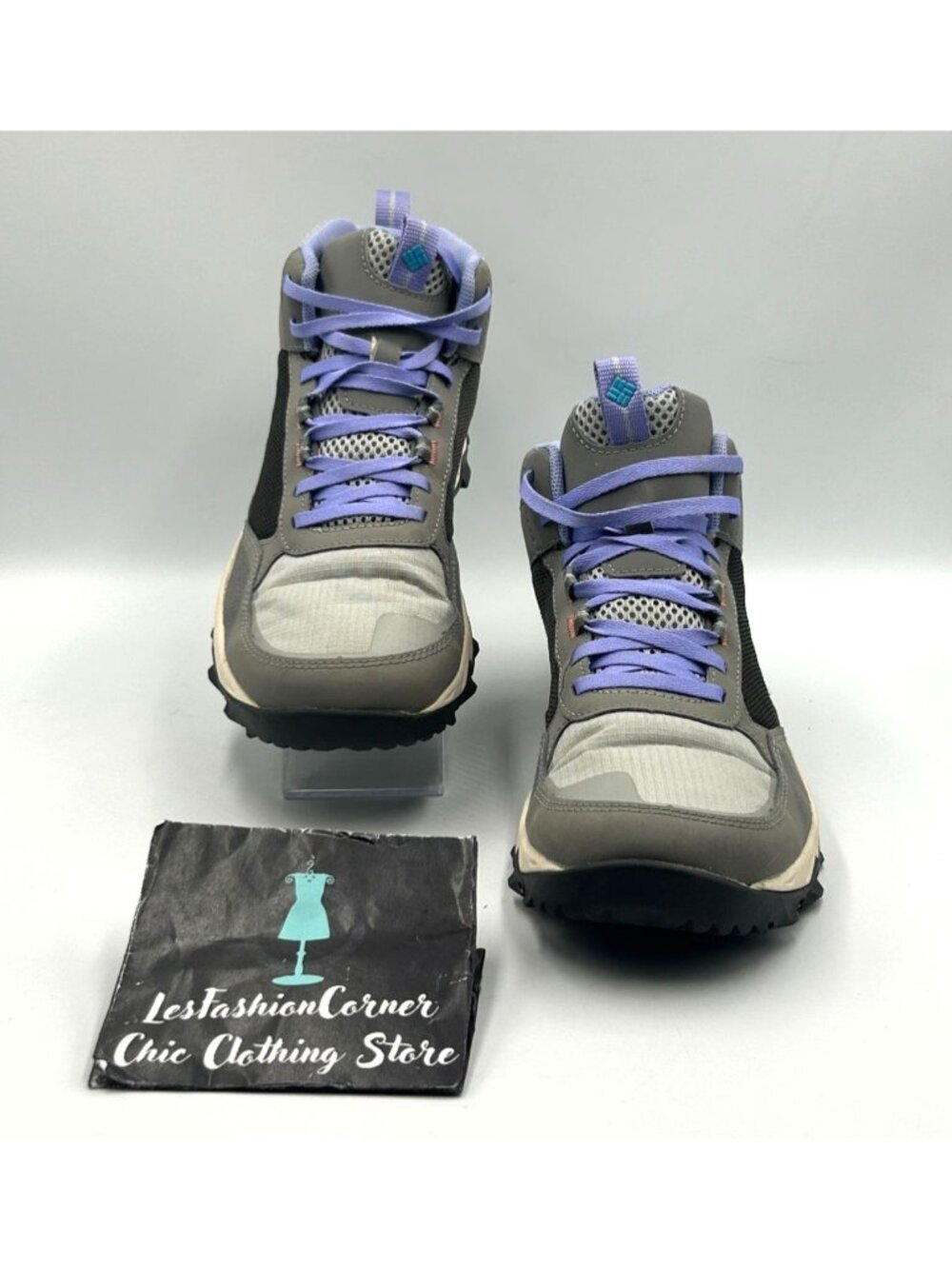 Columbia Women's Gray Purple Mesh Flow Centre All-Terrain Hiking Boots Sz 9 3531 - Picture 2 of 16